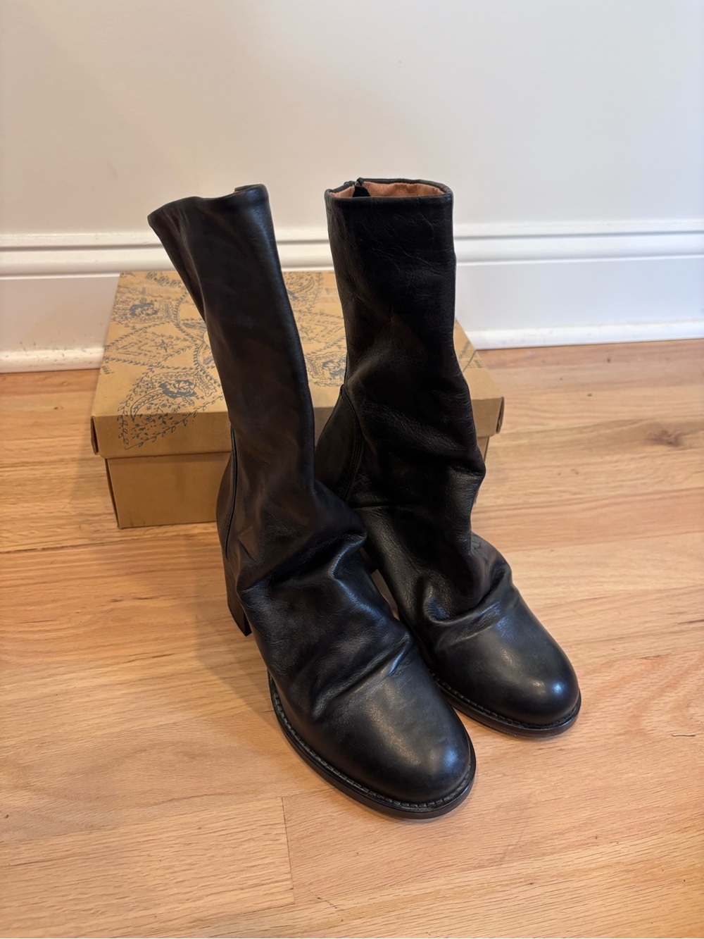 Free People Elle Block Heel Boots size 37 new in box
